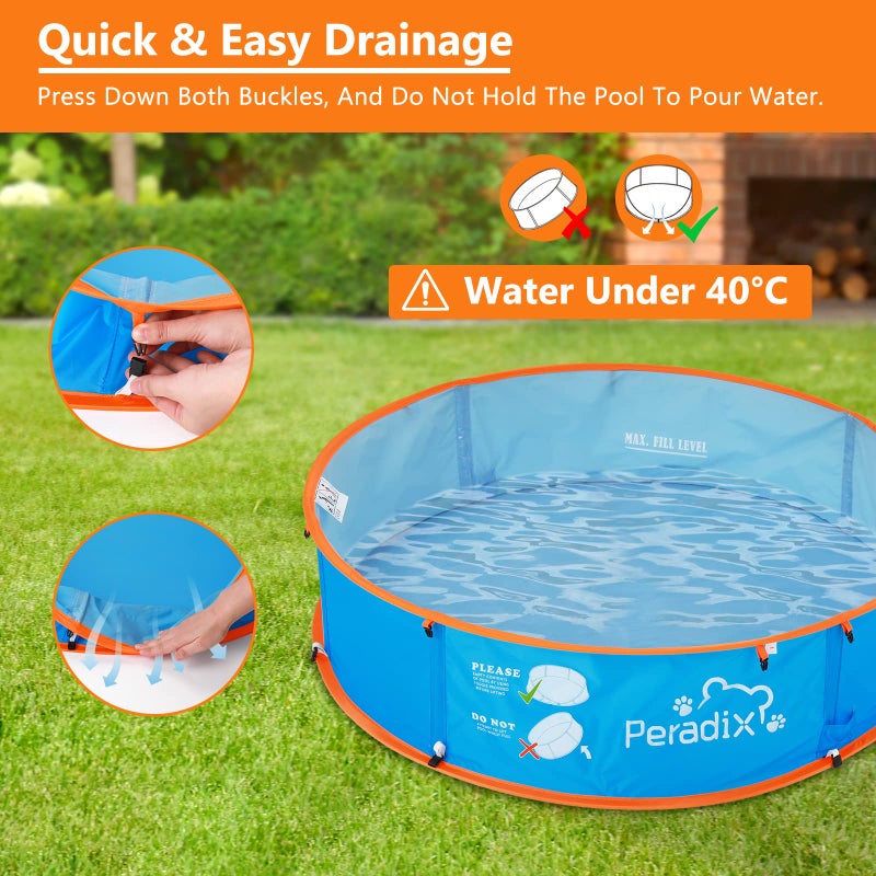 Peradix Paddling Pool for Kids & Pets, Kids Ball Pit Tent 3 in 1, Pop Up Wading Pool Tent with UV Protection Sunshade Canopy Basketball Hoop, Portable Beach Backyard Toys for Indoor Outdoor Activity - Image 5